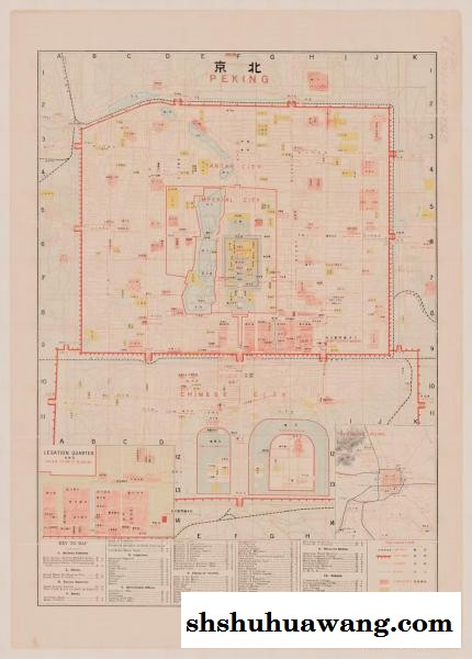 0671古地图1920 北京地图 日本国际观光局绘。纸本大小84.84*118.19厘米。宣纸艺术微喷复制