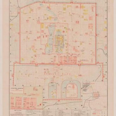 0671古地图1920 北京地图 日本国际观光局绘。纸本大小84.84*118.19厘米。宣纸艺术微喷复制