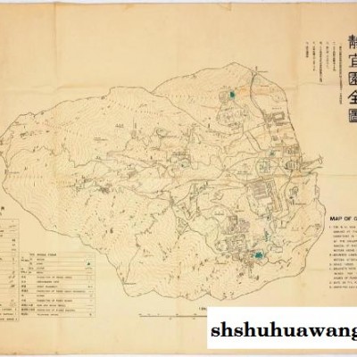 0672古地图1920 静宜园全图 陈安澜测绘。纸本大小65.29*90.2厘米。宣纸艺术微喷复制