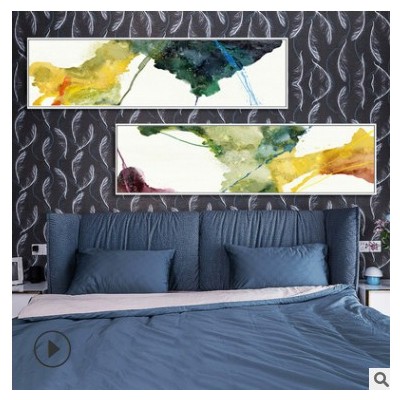 北欧装饰画卧室床头画样板房油画抽象艺术壁画现代简约背景墙挂画