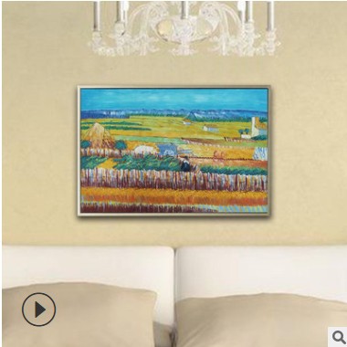 大芬油画风景梵高丰收图纯手绘现代简约客厅玄关卧室装饰画可定制