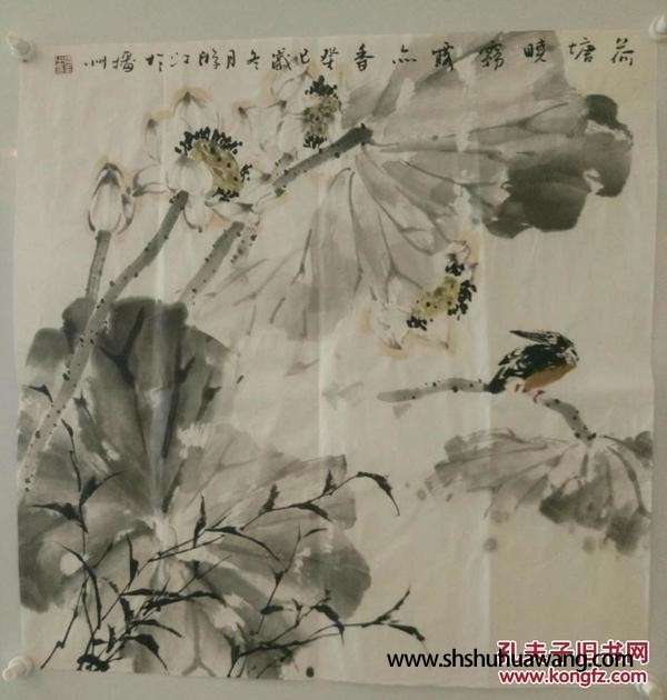 3、贵州著名画家 游江 花鸟 尺寸：70*68