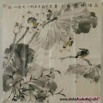 3、贵州著名画家 游江 花鸟 尺寸：70*68