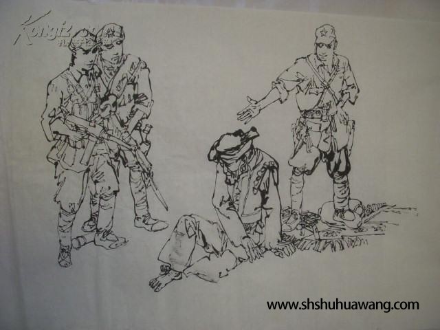 7...毛笔人物画稿无款（110x68cm）