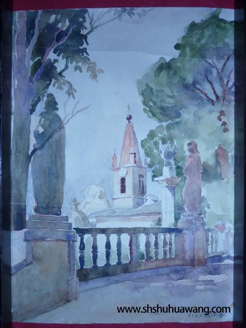 著名建筑大师-张锦秋早期精品水彩画。