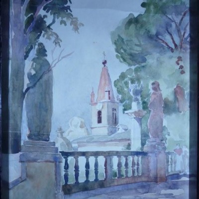 著名建筑大师-张锦秋早期精品水彩画。