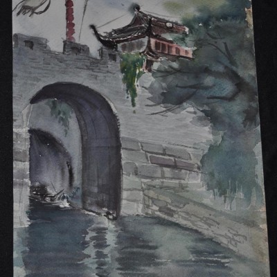 【陈希旦】苏州古城 八十年代水彩画
