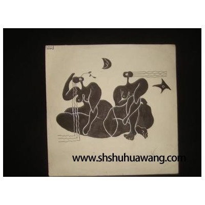 《工艺绘画之三》工艺绘画手稿 周琼绘画 1986年送展作品 线条粗犷 24开 品如图