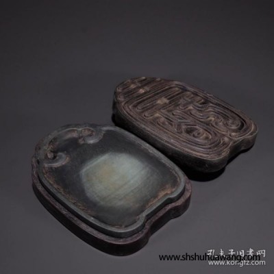 旧藏·老端石寿字纹盖砚