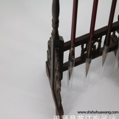 大号鸡翅木笔架 中号毛笔笔挂 8挂 实木书房文房用品龙头