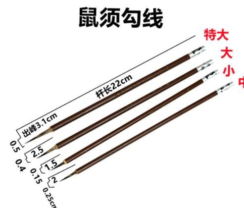 鼠须勾线笔毛笔手绘国画面相书法花枝俏工笔叶筋衣纹瘦金体笔