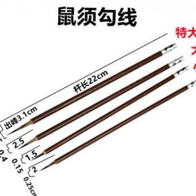 鼠须勾线笔毛笔手绘国画面相书法花枝俏工笔叶筋衣纹瘦金体笔