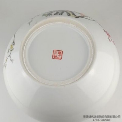 景德镇陶瓷花瓶摆件客厅插花粉彩缸罐瓶现代中式客厅家居可定制