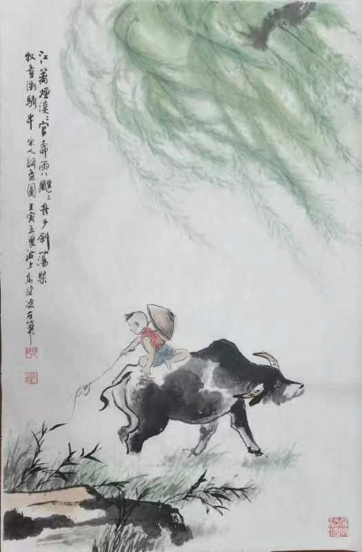 江篱烟漠漠官柳：作者：高健林 68x45（cm）5000元