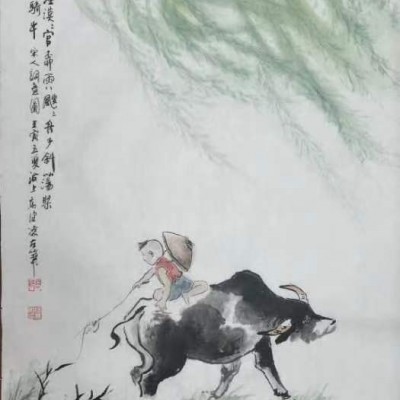 江篱烟漠漠官柳：作者：高健林 68x45（cm）5000元