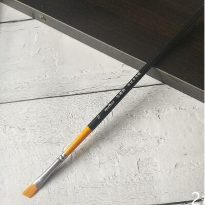 尼龙毛斜峰画笔学生油画笔水粉笔美术专用排笔丙烯颜料画笔套装