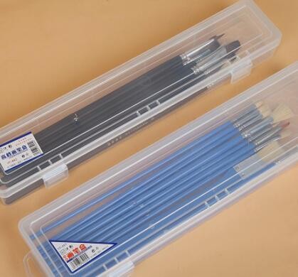 便捷式大容量收纳盒塑料透明盒水粉水彩油画笔盒美术专用铅笔盒