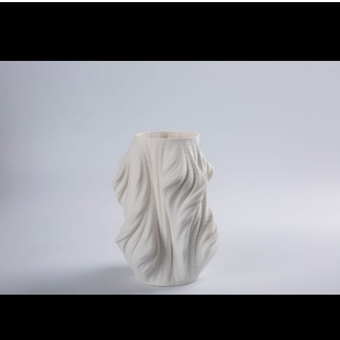 简约创意异形3D打印陶瓷花瓶摆件现代软装样板房售楼处仿真花花器