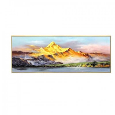 沙发背景墙装饰画轻奢客厅挂画金山壁画现代简约卧室手绘油画大气