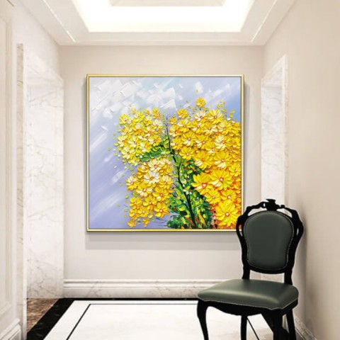 客厅现代手绘立体花卉装饰画玄关挂画卧室餐厅简约背景墙壁画