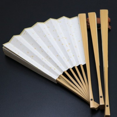 中国风宣纸折扇空白书画绘画 白扇子水磨玉竹日式文玩工艺扇