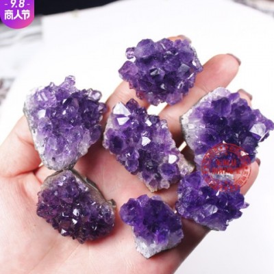 天然乌拉圭紫水晶簇洞片块摆件消磁净化碎矿物标本晶牙石厂 家批发